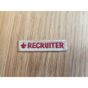 Vintage Boy Scouts of America Recruiter Strip Patch Tan Red Fleur-de-Lis BSA